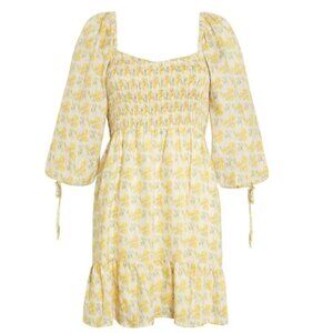 Faithfull the Brand Romina Floral Smocked Mini Dress